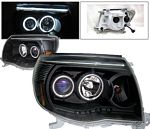 2011 Toyota Tacoma Black Projector Headlights CCFL Halo LED