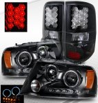 2004 Ford F150 Black Halo Projector Headlights and LED Tail lights