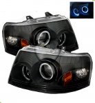 2006 Ford Expedition Black Dual Halo Projector Headlights 2006 Ford Expedition Black Dual Halo Projector Headlights