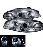 Mitsubishi Eclipse 1997-1999 Chrome Projector Headlights Halo and LED