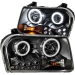 Chrysler 300 2005-2010 Black Projector Headlights with CCFL Halo and LED