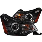 Ford Focus 2008-2011 Black Projector Headlights CCFL Halo LED