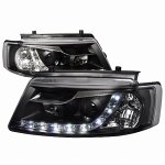 1999 VW Passat Black Halo Projector Headlights with LED