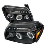 Dodge Magnum 2005-2007 Black Dual Halo Projector Headlights with LED