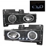 1994 Chevy Silverado Black Projector Headlights with Halo and LED