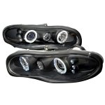 Chevy Camaro 1998-2002 Black Halo Projector Headlights with LED