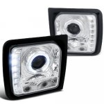 1998 Jeep Cherokee Chrome Halo Projector Headlights LED DRL