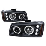 2005 Chevy Silverado 3500 Black Halo Projector Headlights with LED