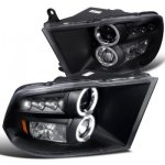 Dodge Ram 3500 2010-2018 Black Dual Halo Projector Headlights with LED