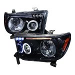 2017 Toyota Sequoia Smoked Halo Projector Headlights LED Eyebrow