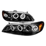 Honda Accord 1998-2002 Black Halo Projector Headlights with LED