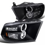 Dodge Ram 2009-2018 Black Dual Halo Projector Headlights with LED Dodge Ram 2009-2018 Black Dual Halo Projector Headlights with LED