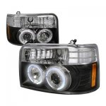 1995 Ford Bronco Black Dual Halo Projector Headlights