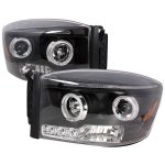 2006 Dodge Ram Black Halo Projector Headlights with LED