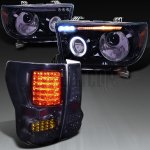 2012 Toyota Tundra Smoked Projector Headlights and LED Tail Lights