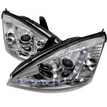 Ford Focus 2000-2004 Clear Projector Headlights with LED Daytime Running Lights