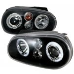 2002 VW Golf Black Dual Halo Projector Headlights 2002 VW Golf Black Dual Halo Projector Headlights