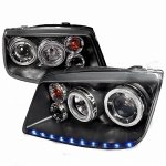 2001 VW Jetta Black Projector Headlights Halo LED DRL 2001 VW Jetta Black Projector Headlights Halo LED DRL