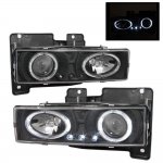 1992 GMC Yukon Black Projector Headlights with Halo and LED