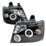 2007 Chevy Suburban Black Halo Projector Headlights LED Eyebrow
