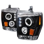 2008 Ford F250 Super Duty Black Dual Halo Projector Headlights with LED 2008 Ford F250 Super Duty Black Dual Halo Projector Headlights with LED