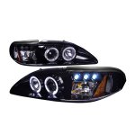 1996 Ford Mustang Smoked Projector Headlights with LED