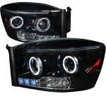 Dodge Ram 2006-2008 Smoked Halo Projector Headlights with LED