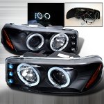 2002 GMC Yukon Black Halo Projector Headlights with LED 2002 GMC Yukon Black Halo Projector Headlights with LED