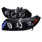 2009 Honda Civic Coupe Smoked Halo Projector Headlights with LED