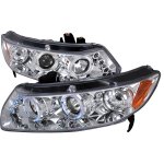 Honda Civic Coupe 2006-2011 Clear Dual Halo Projector Headlights with LED