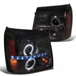 Cadillac Escalade 2002 Smoked Dual Halo Projector Headlights with LED