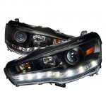 2009 Mitsubishi Lancer Black Projector Headlights LED DRL 2009 Mitsubishi Lancer Black Projector Headlights LED DRL