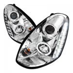 Infiniti G35 Sedan 2005-2006 Chrome Projector Headlights Halo LED DRL