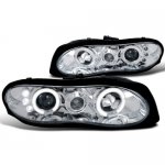 Chevy Camaro 1998-2002 Clear Halo Projector Headlights with LED