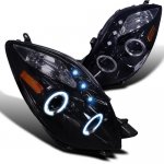 2007 Toyota Yaris Hatchback Smoked Halo Projector Headlights with LED
