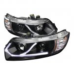 2009 Honda Civic Coupe Black Projector Headlights LED Strip
