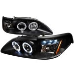 1996 Ford Mustang Black Halo Projector Headlights with LED