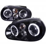 2002 VW Golf Smoked Halo Projector Headlights 2002 VW Golf Smoked Halo Projector Headlights