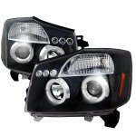 Nissan Armada 2004-2007 Black Dual Halo Projector Headlights with LED