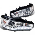2009 Mitsubishi Lancer Chrome Projector Headlights LED DRL 2009 Mitsubishi Lancer Chrome Projector Headlights LED DRL