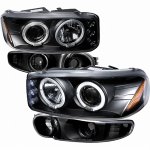 2005 GMC Yukon Denali Black Halo Projector Headlights and Bumper Lights Set