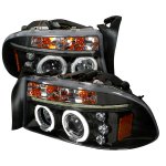 2001 Dodge Dakota Black CCFL Halo Projector Headlights with LED