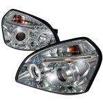 2006 Hyundai Tucson Clear Dual Halo Projector Headlights with LED
