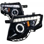 Ford Edge 2007-2010 Smoked Projector Headlights Halo LED DRL