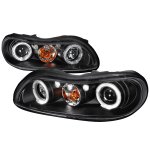 1999 Chevy Malibu Black Dual Halo Projector Headlights with LED