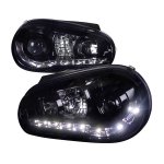 VW Golf 1999-2005 Smoked Projector Headlights with LED Daytime Running Lights