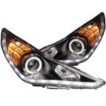 2011 Hyundai Sonata Projector Headlights Black Halo LED DRL