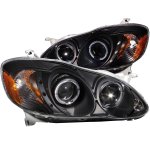2003 Toyota Corolla Projector Headlights Black Halo LED
