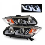 2014 Honda Civic Projector Headlights Black U-Shape Halo