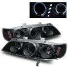 1997 Honda Accord Projector Headlights Black Halo LED